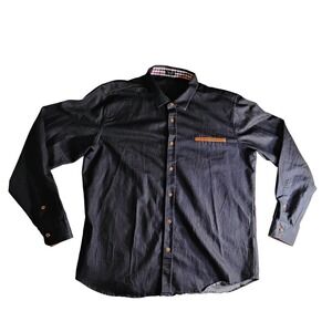 COOFANDY Men's XXL Denim Dress Shirt Chambray Long Sleeve Christmas Button up